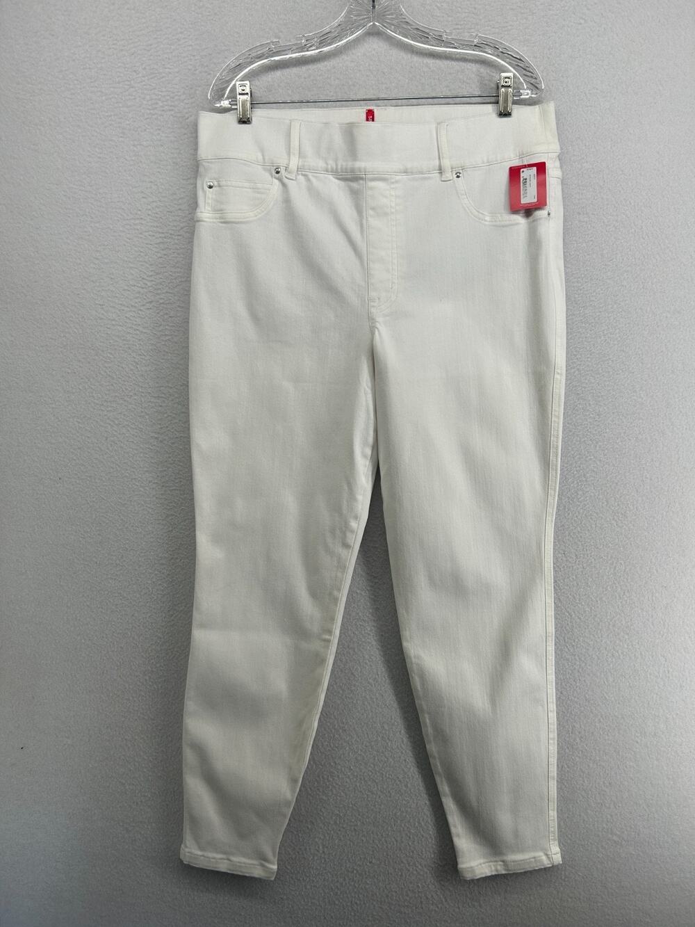 SPANX Jeans Womens 1X Plus Shape EveryWear Skinny Pull On Ankle Denim White NEW